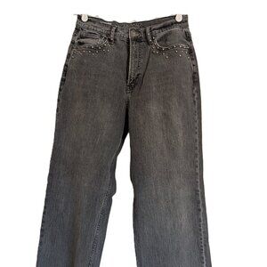 Black High Rise Wide Leg Jeans